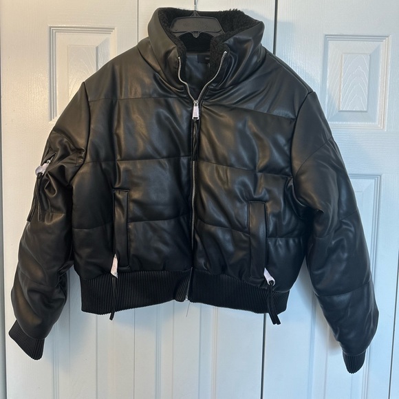 Faux leather bomber jacket - Picture 2 of 4